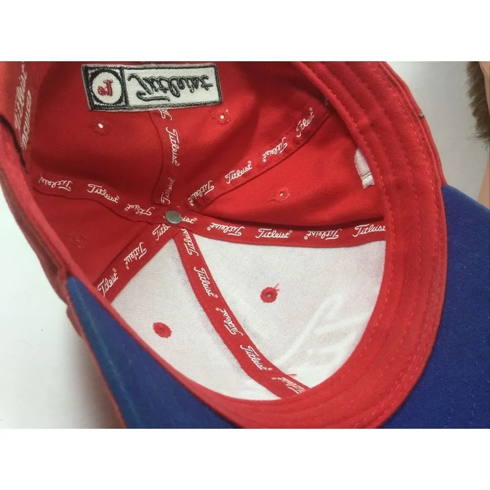 New Era Titleist Golf Hat Red StrapBack Embroidered Logo Baseball‎ Cap